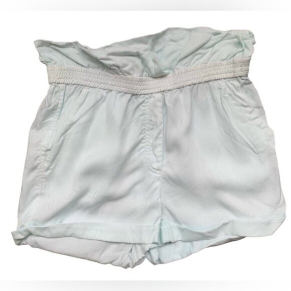 Aritzia Wilfred Shorts Crepe Paperbag Ruched Elastic Waist  Mint Green Size 0 - Picture 4 of 15